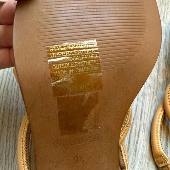 New Madewell Tayla Sandal block heel minimalist tan slides - Picture 6 of 7